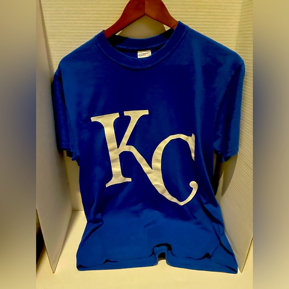 unisex Kansas City Royals short sleeve blue T-shirt-medium